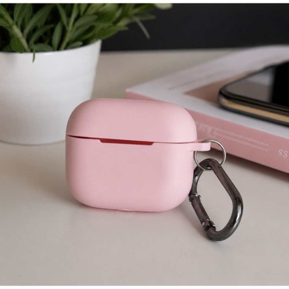 Pink AirPods Pro 2nd Gen (2022) Silicone Case Metal Carabiner Clip Colorful J-01